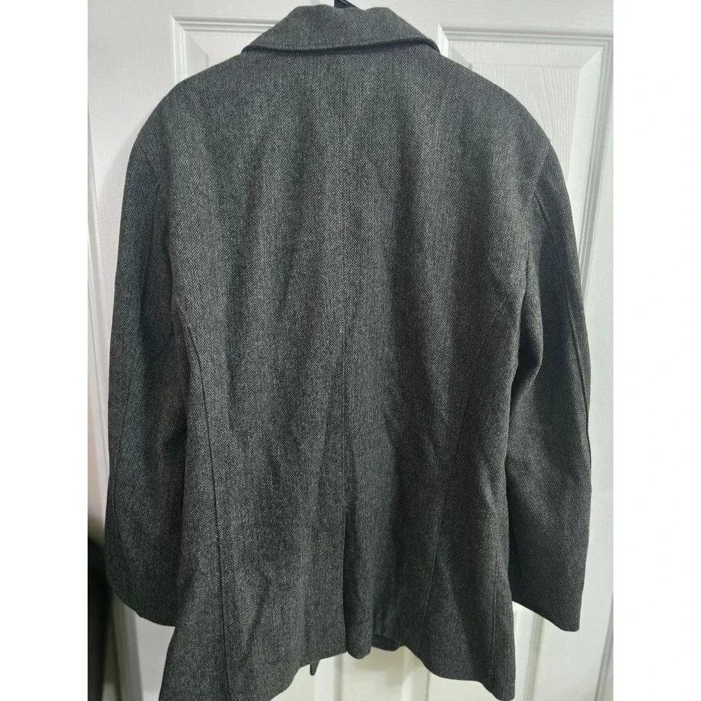 Banana Republic Men's Grey Herringbone Wool Field Jacket Coat XL Heavyweight